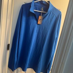 Atlantic Sol Blue Men's Quarter-Zip Pullover Shirt XL